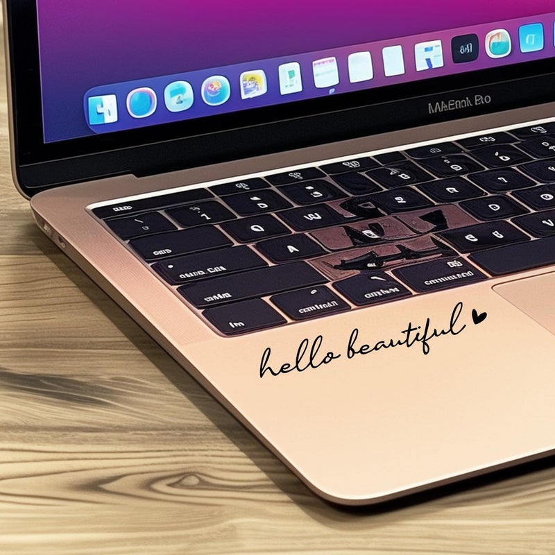 WCDHOR 2 x Hello Beautiful Rearview Mirror Decal Water Bottle Stickers Affirmation Reminder Sticker Laptop Bumper Sticker Tumbler Vinyl Sticker Car Mirror Decal (Hello Beautiful, Black) - Image 3